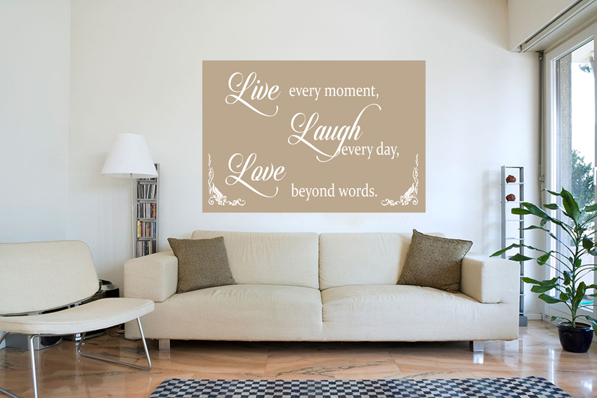 A2 sizes Beige Live Laugh Love Quote Canvas Wall Art  Picture Print A1